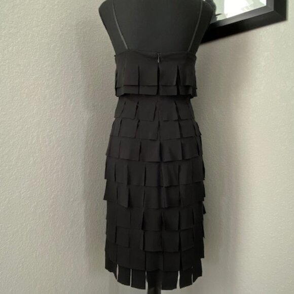 JS Collections Black Strappy Flapper Sheath Dress Sz 6 - Picture 7 of 11